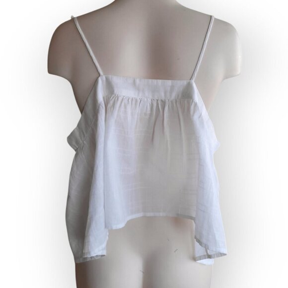 BP Flowy Crisp Clean Adjustable Tie-Strap White Tank Top Size L - Picture 4 of 9